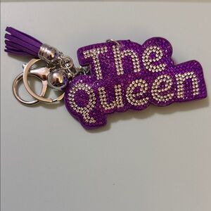 Purple Rhinestone "The Queen" Keychain with Tassel